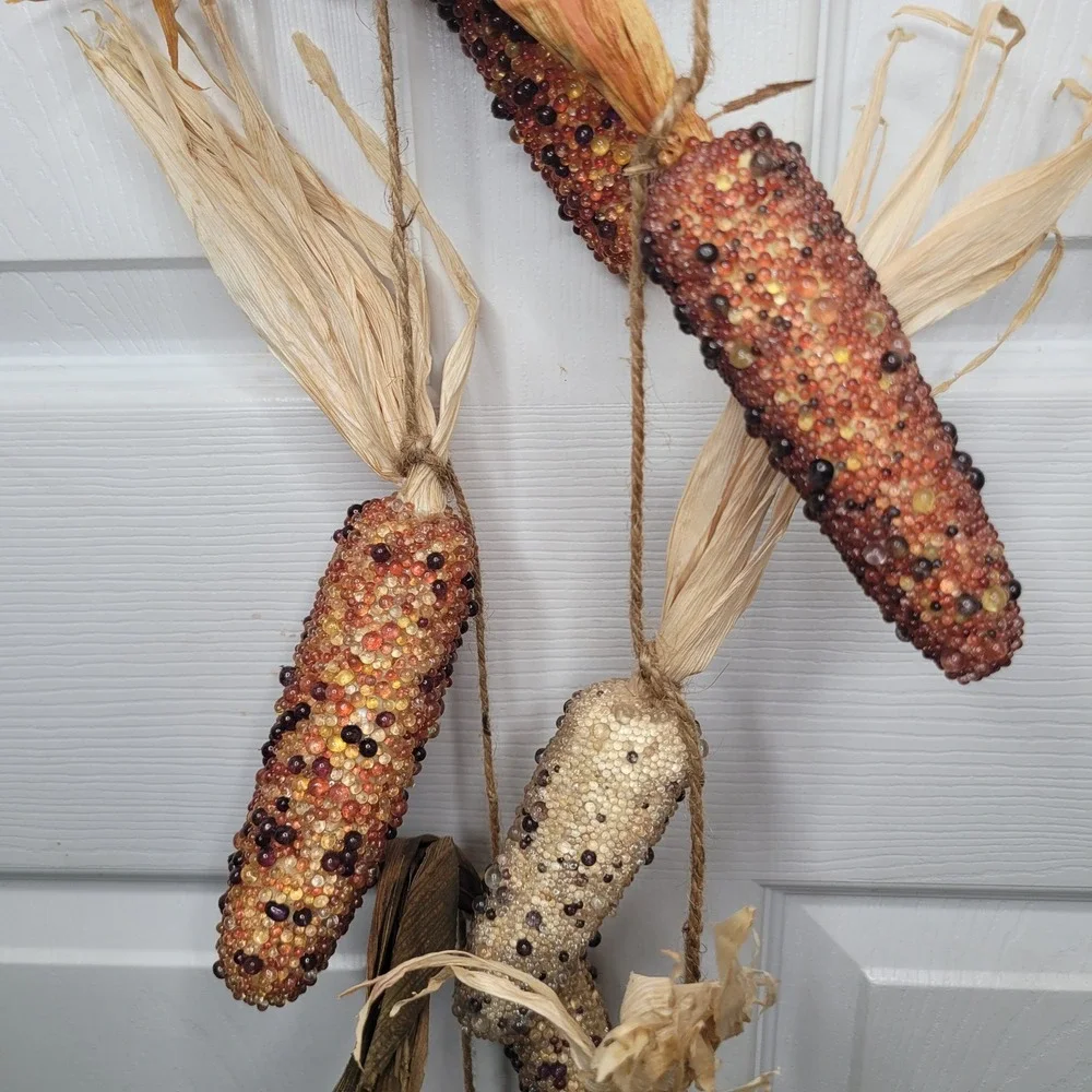 2 Sheas Wildflower Co Beaded Indian Corn Garland Fall Harvest Thanksgiving Decor